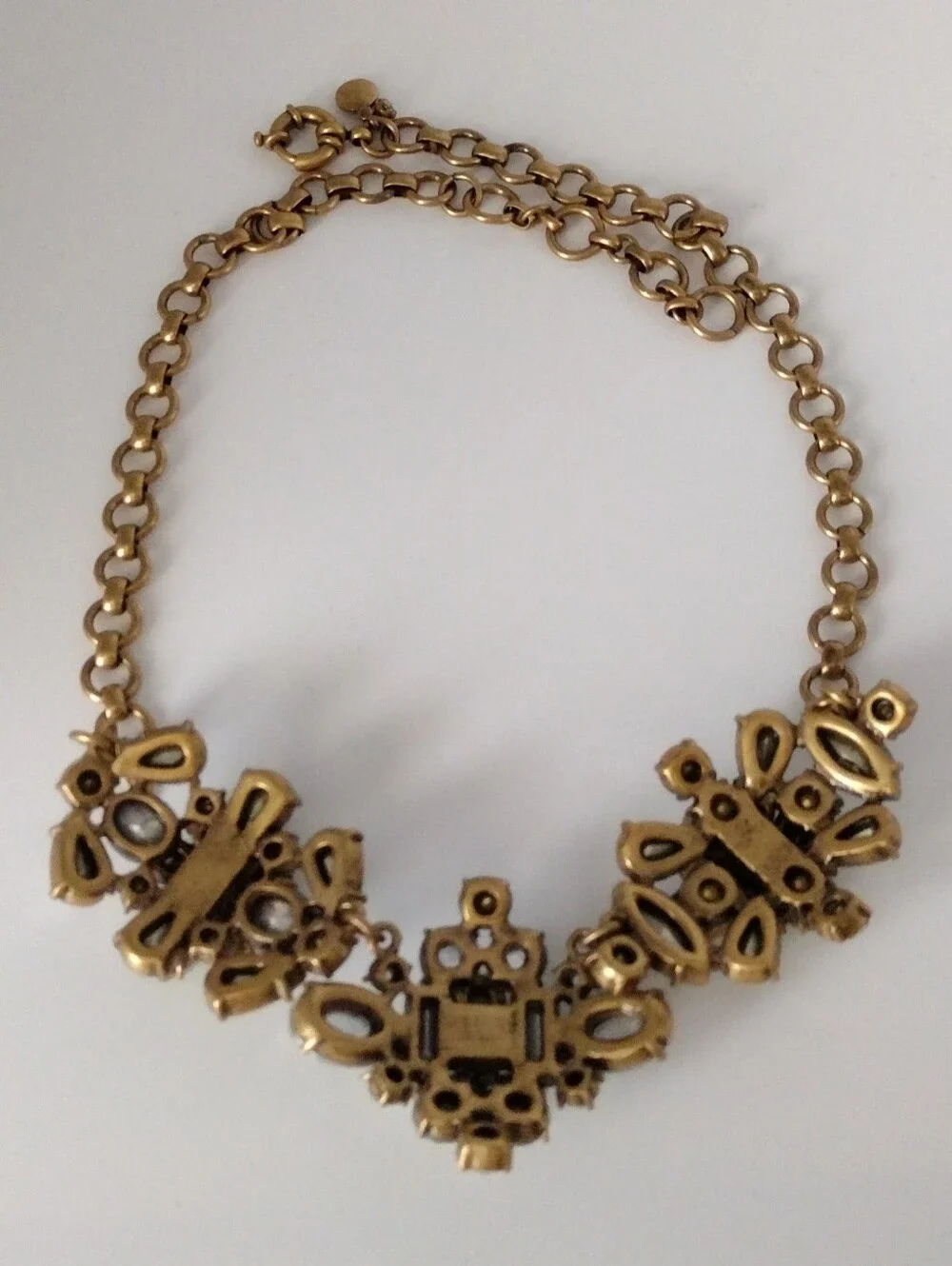 J. Crew Rhinestones Key Lime Accents Statement Necklace